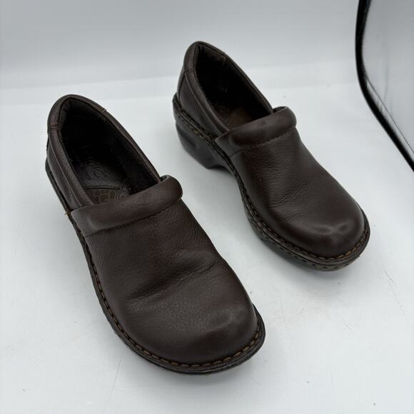 Born BOC Clogs Womens Size 6 Peggy Dark Brown Leather Slip On Nurse - Picture 1 of 12